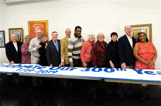 The St. George's Tercentenary Committee inclueds (l-r) Monroe Colvett, Jamie Colvett, Jim Brand, Linda Brand, Jim Horn, David Risseeuw, Stuart Burgh, Mary Ann Scott, Jean McCullagh, Janet Harrison, Dan Reed and Brenda Burgh.